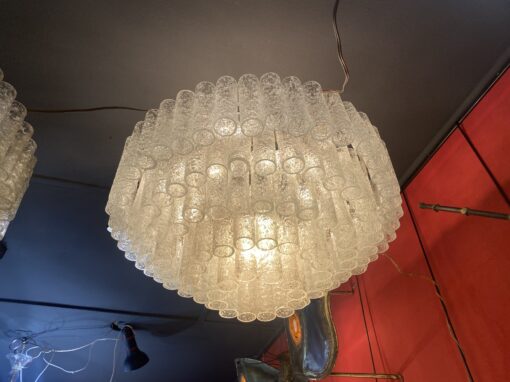 1970′ Chandelier Doria 5 Levels 142 Blown Glass Crystals Design Venini Murano - Image 4