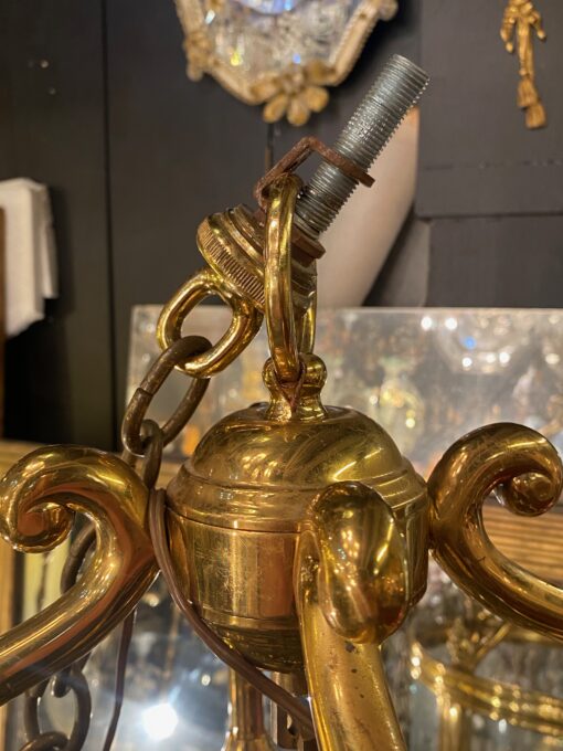 1950'Lanterne En Bronze Doré Style Directoire H 120 cm Ø 57 cm – Image 16