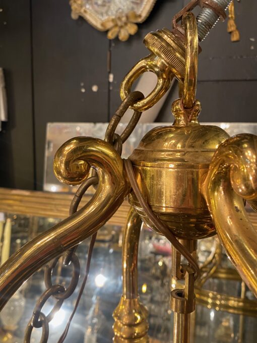 1950'Lanterne En Bronze Doré Style Directoire H 120 cm Ø 57 cm – Image 15