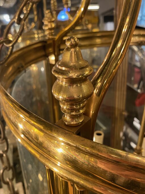 1950'Lanterne En Bronze Doré Style Directoire H 120 cm Ø 57 cm – Image 13