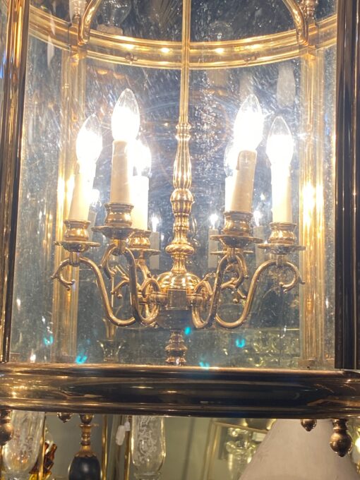 1950'Lanterne En Bronze Doré Style Directoire H 120 cm Ø 57 cm – Image 21