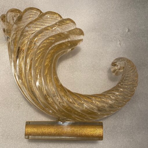 1970' Cornucopia Crystal Murano Barovier Y Toso H 25 L 30 cm