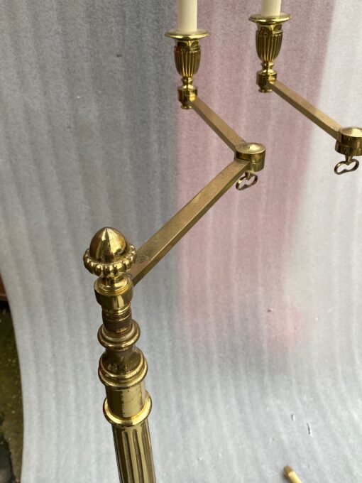 1970′ Paire de Liseuses Articulées Bronze Doré Tripodes Style Art Deco – Image 14