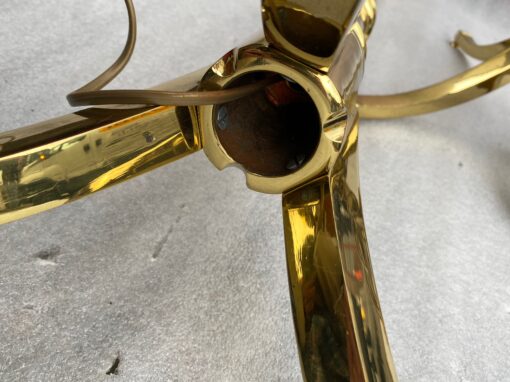 1970′ Paire de Liseuses Articulées Bronze Doré Tripodes Style Art Deco – Image 9