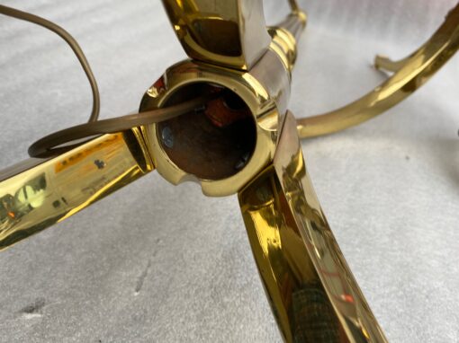 1970′ Paire de Liseuses Articulées Bronze Doré Tripodes Style Art Deco – Image 6