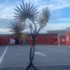 1970′ Lampadaire Palmier Yuka en Laiton Et fer Patiné Maison Jansen 3 Têtes Style Brutaliste H 200 cm – Image 9