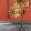 1970′ Lampadaire Palmier Yuka en Laiton Et fer Patiné Maison Jansen 3 Têtes Style Brutaliste H 200 cm – Image 8