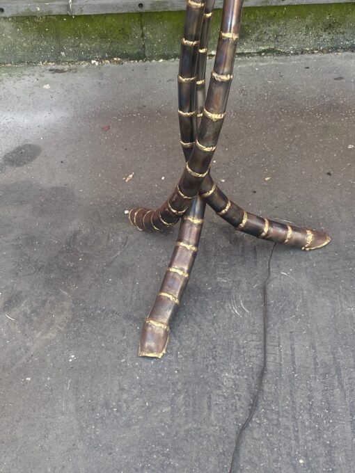 1970′ Yuka Palm Floor Lamp in Brass And Patinated Iron Maison Jansen 3 Heads Brutalist Style H 200 cm - Image 7
