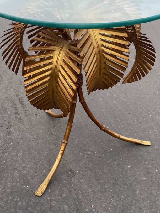 1970 'Pedestal Table In Palm Tree Golden Iron Ø 50 H 50 cm - Image 6