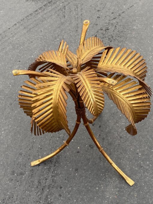 1970 'Pedestal Table In Palm Tree Golden Iron Ø 50 H 50 cm - Image 3