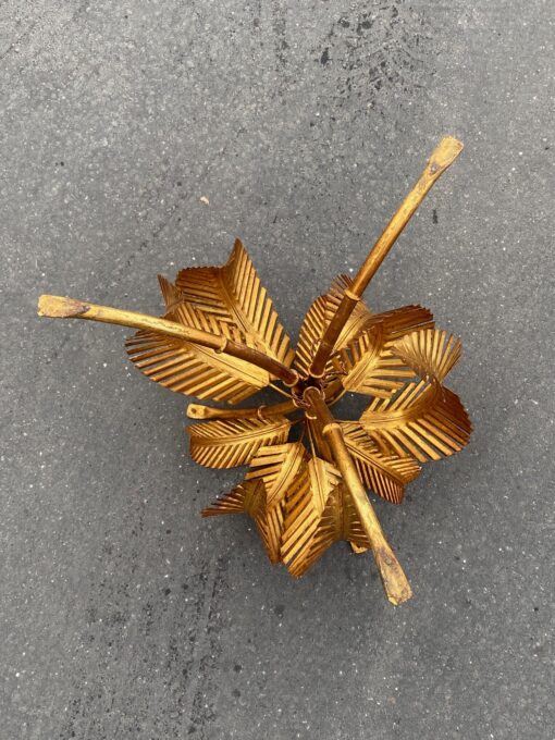 1970 'Pedestal Table In Palm Tree Golden Iron Ø 50 H 50 cm - Image 2