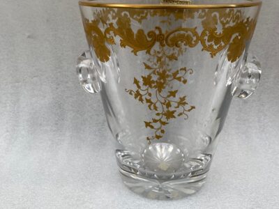 1970′ Crystal Champagne Bucket Signed St Louis Golden Decors