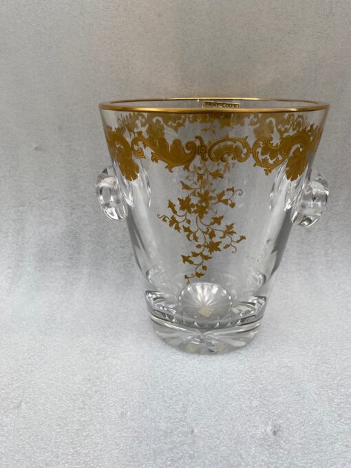 1970′ Seau à Champagne Cristal Signé St Louis Decors Dorés Modéle Trianon