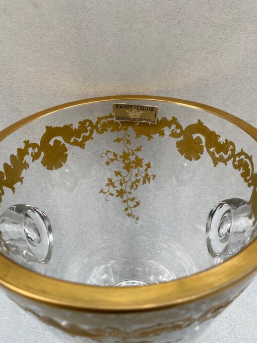 1970′ Seau à Champagne Cristal Signé St Louis Decors Dorés Modéle Trianon – Image 6