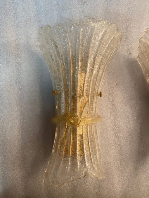 1970/80′ Pair of Murano Glass Or Crystal Sconces Barovier & Toso - Image 11