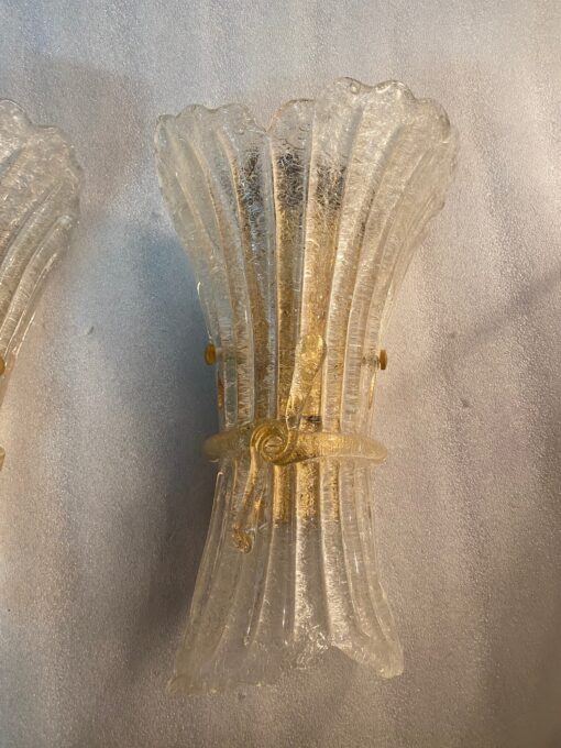 1970/80′ Pair of Murano Glass Or Crystal Sconces Barovier & Toso - Image 10