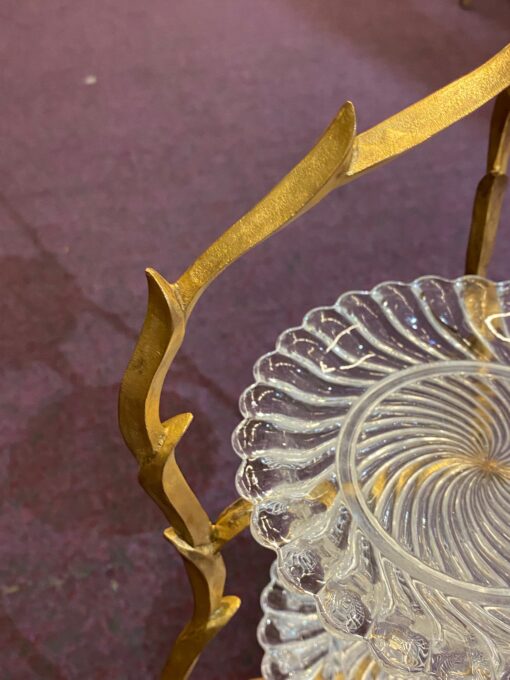 1950/70 Porte Assiettes Maison Bagués Décor Branchage Bronze Poli – Image 6