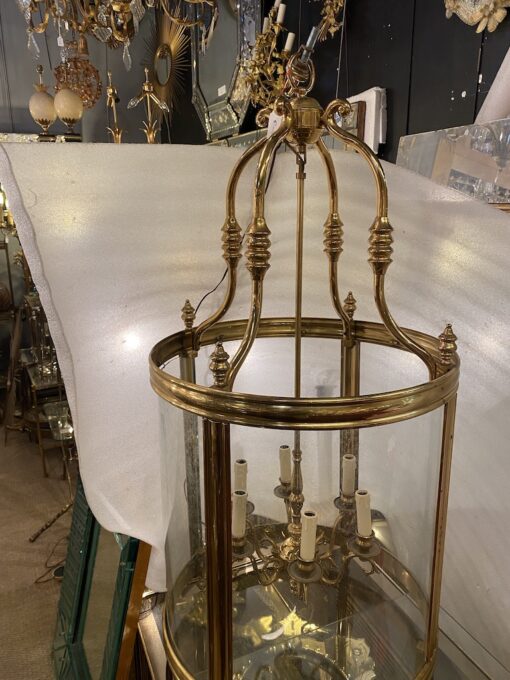 1950'Lanterne En Bronze Doré Style Directoire H 120 cm Ø 57 cm – Image 6