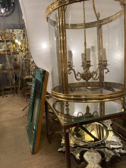 1950'Lanterne En Bronze Doré Style Directoire H 120 cm Ø 57 cm – Image 2