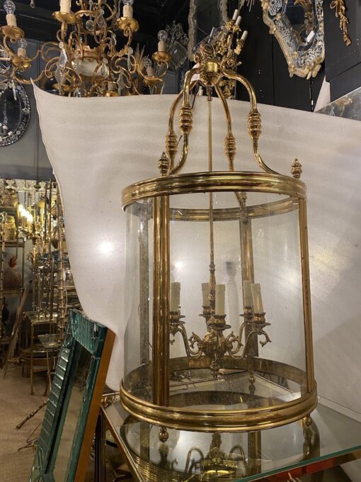1950'Lanterne En Bronze Doré Style Directoire H 120 cm Ø 57 cm – Image 23