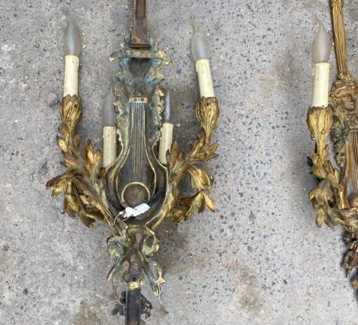 1890/1900′  Pair Of Louis XVI Style Gilt- Bronze Four-Lights After Gouthiere - Image 24