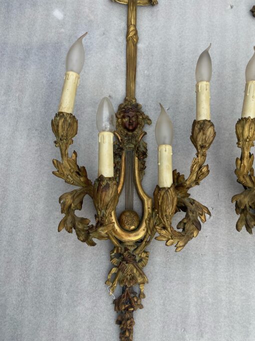 1890/1900′  Pair Of Louis XVI Style Gilt- Bronze Four-Lights After Gouthiere - Image 19