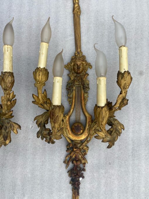 1890/1900′  Pair Of Louis XVI Style Gilt- Bronze Four-Lights After Gouthiere - Image 18