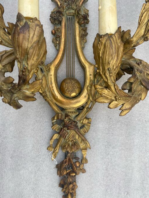 1890/1900′  Pair Of Louis XVI Style Gilt- Bronze Four-Lights After Gouthiere - Image 17
