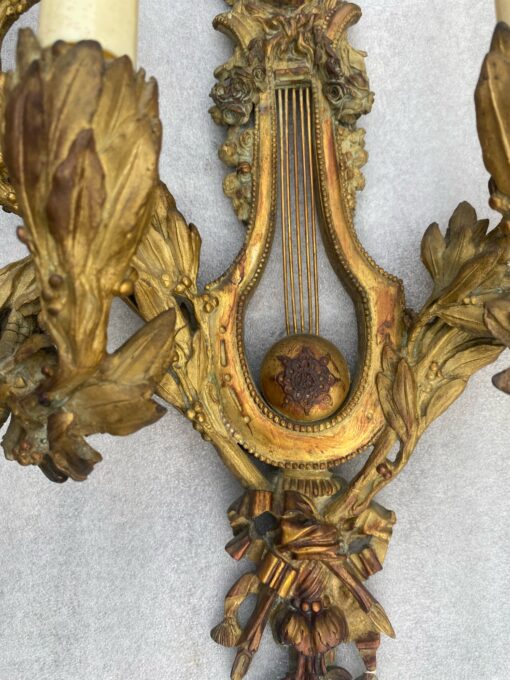 1890/1900′  Pair Of Louis XVI Style Gilt- Bronze Four-Lights After Gouthiere - Image 14