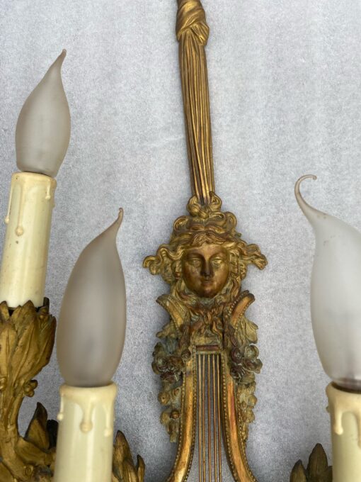 1890/1900′  Pair Of Louis XVI Style Gilt- Bronze Four-Lights After Gouthiere - Image 13