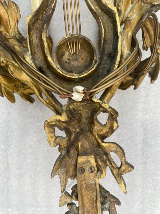 1890/1900′  Pair Of Louis XVI Style Gilt- Bronze Four-Lights After Gouthiere - Image 12