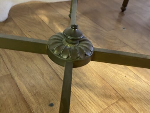 1950/70′ Pair Of Round Coffee Tables In Patinated Bronze Style L XVI, Ø 60 H 39/41 cm - Image 7