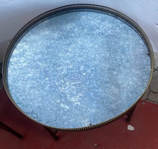 1950/70′ Pair Of Round Coffee Tables In Patinated Bronze Style L XVI, Ø 60 H 39/41 cm - Image 4