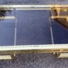1970′ Table Basse Rectangulaire Guy Lefevre En Laiton Et Vitres Fumées 130 x 80 cm – Image 10