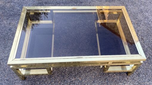 1970 ‘Guy Lefevre Rectangular Coffee Table In Brass And Smoked Glass 130 x 80 cm - Image 10