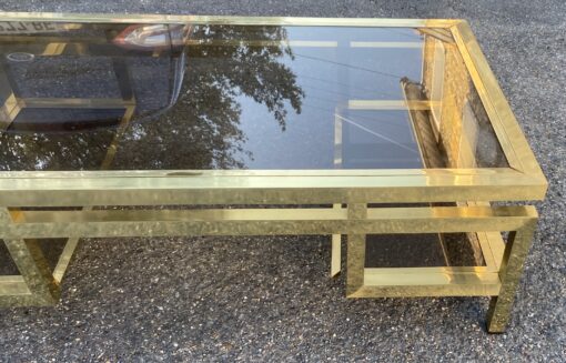 1970 ‘Guy Lefevre Rectangular Coffee Table In Brass And Smoked Glass 130 x 80 cm - Image 8