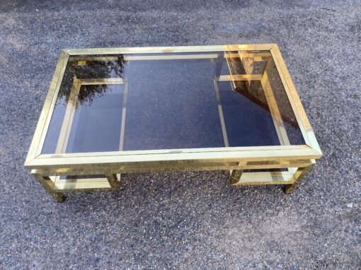 1970 ‘Guy Lefevre Rectangular Coffee Table In Brass And Smoked Glass 130 x 80 cm - Image 7
