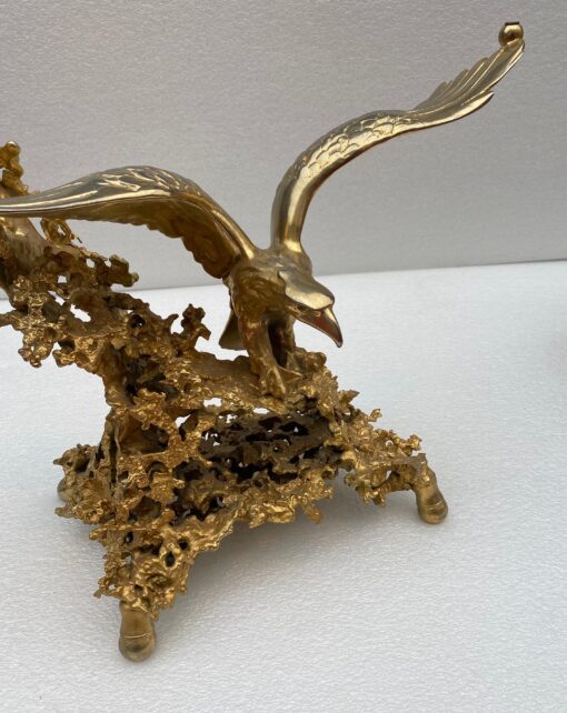 1970 'Coffee Table With Eagles In Gilt Bronze Signed By Boeltz For Roméo Paris - Image 16