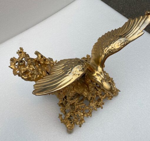 1970 'Coffee Table With Eagles In Gilt Bronze Signed By Boeltz For Roméo Paris - Image 13