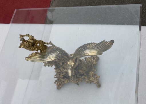 1970 'Coffee Table With Eagles In Gilt Bronze Signed By Boeltz For Roméo Paris - Image 4