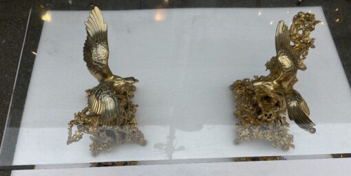 1970 'Coffee Table With Eagles In Gilt Bronze Signed By Boeltz For Roméo Paris - Image 3