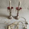 1970′ Pair of Baccarat Overlay Lamps: H 45 cm - Image 8