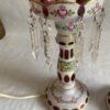 1970′ Pair of Baccarat Overlay Lamps: H 45 cm - Image 4