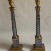 1970′ Pair of Glass Or Smoked Crystal And Gilt Bronze Lamps H 52 cm