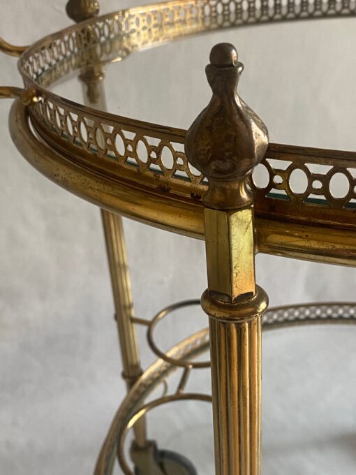 1970' Desserte roulante Maison Bagués En Laiton Et Bronze Doré – Image 6