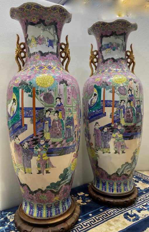 1950' Pair of Republic of China Vases H 127 cm - Image 20