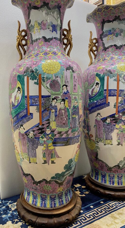 1950' Pair of Republic of China Vases H 127 cm - Image 19