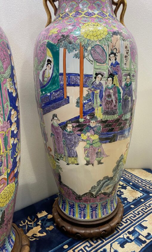 1950' Pair of Republic of China Vases H 127 cm - Image 17