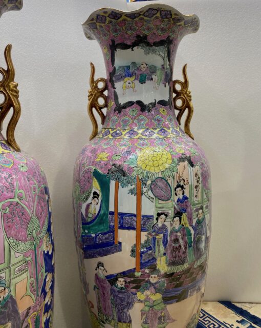 1950' Pair of Republic of China Vases H 127 cm - Image 16