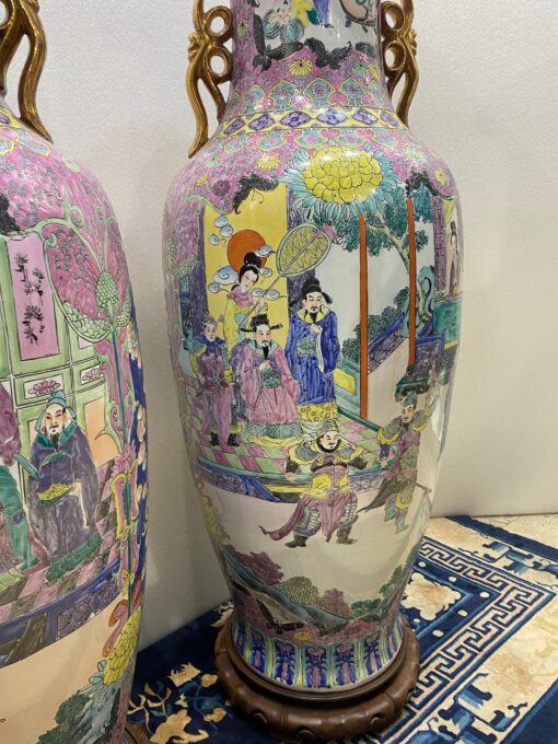 1950' Pair of Republic of China Vases H 127 cm - Image 14